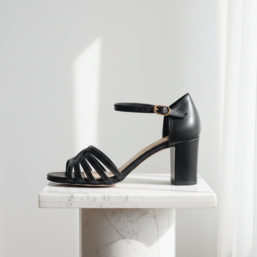 MEGAN Block Heel Sandals Kitten Heels for Petite Feet