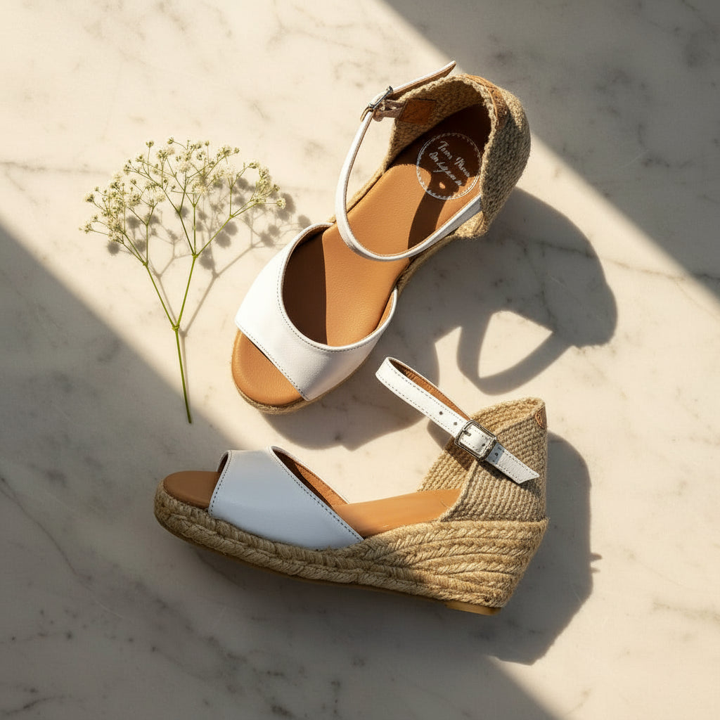 ALISIA Leather Espadrille Wedges Small Size Women's Shoes