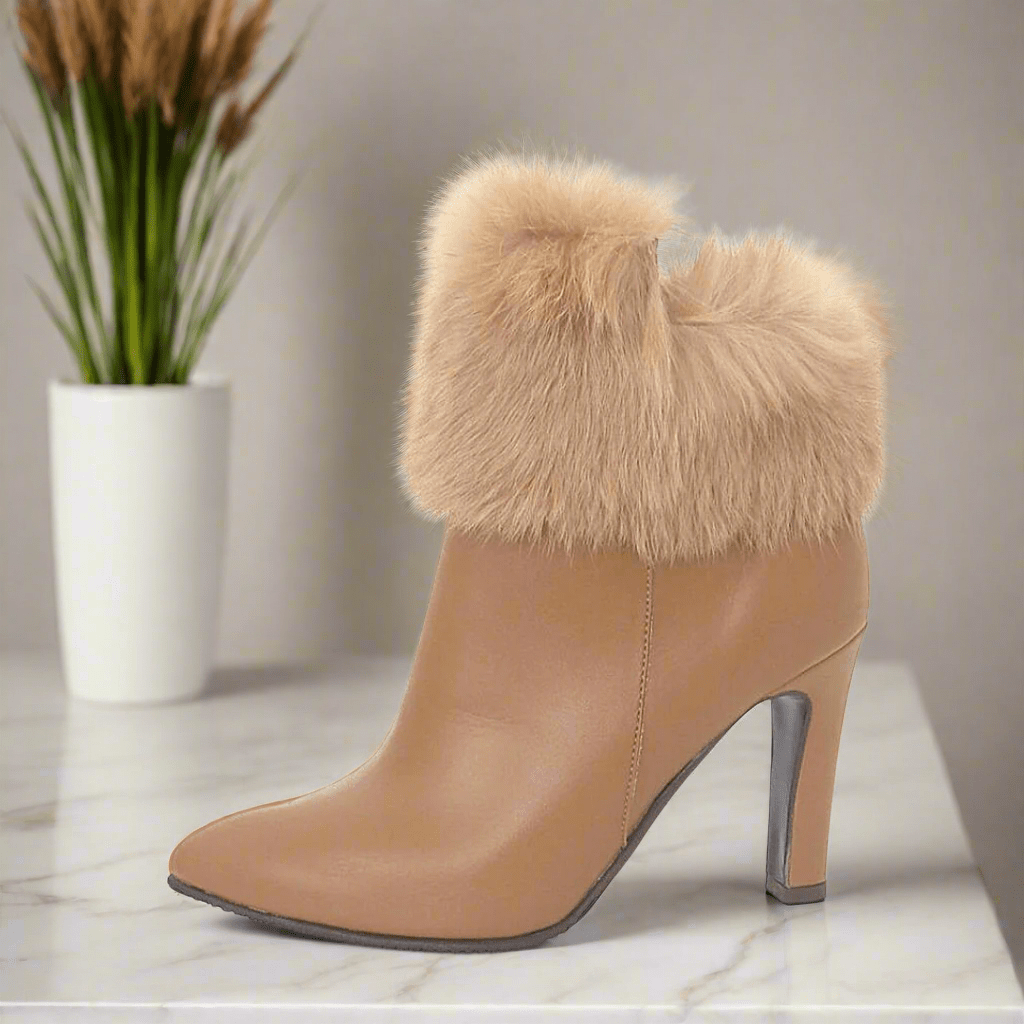 Tan mid 2025 heel ankle boots