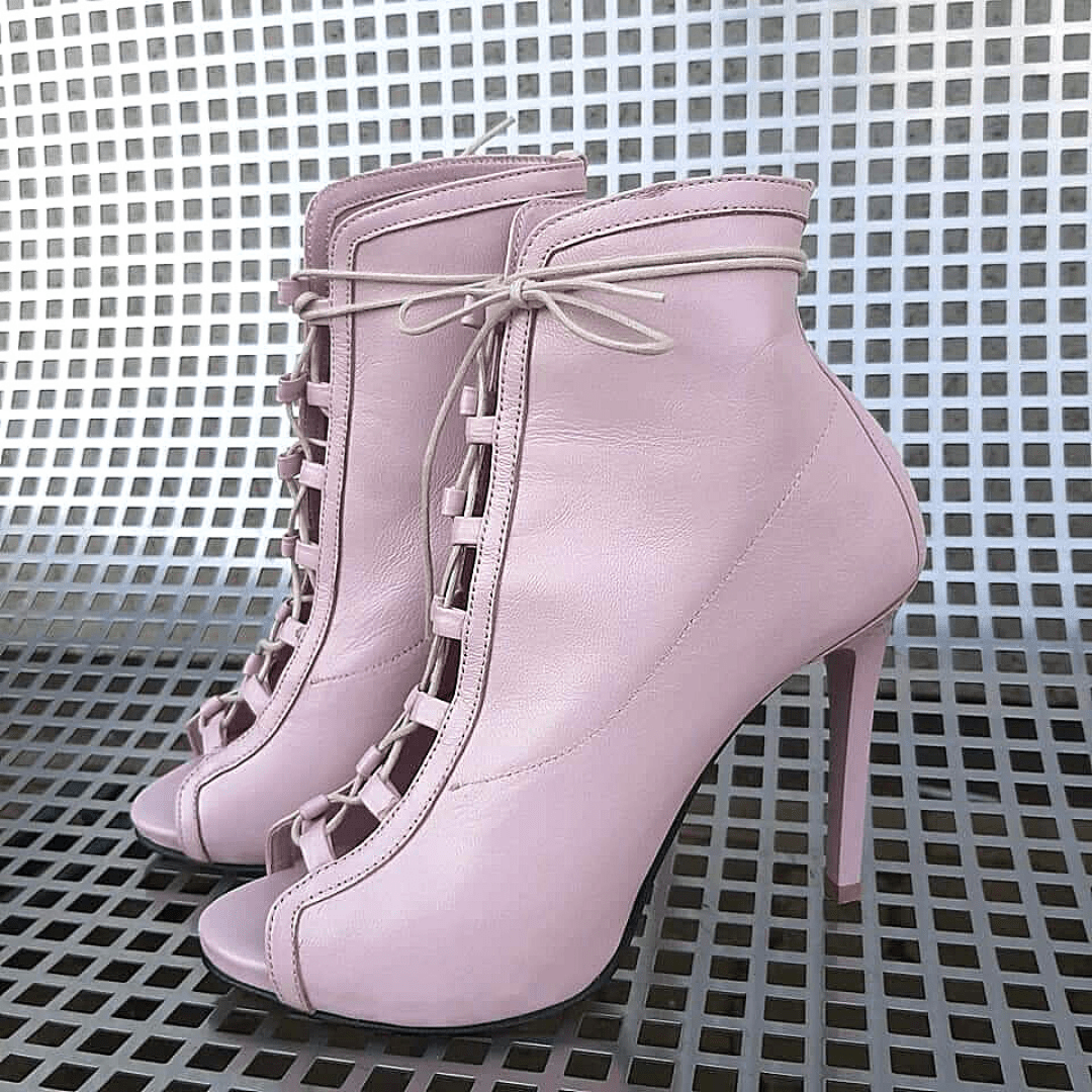 Pink gladiator boots