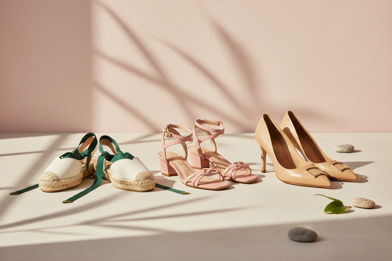 Collection of three different styles of women shoes