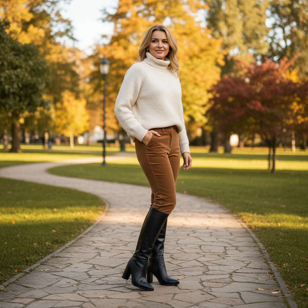 LUMI black genuine leather boot, 8cm block heel, elasticated insert and side zip, leather inner.