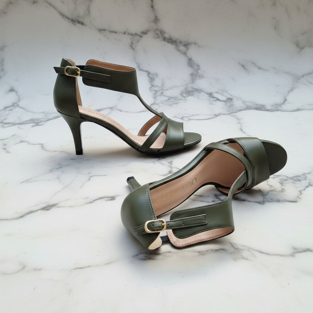 AMIE Petite High Heel Sandals | Summer Sandals in Leather
