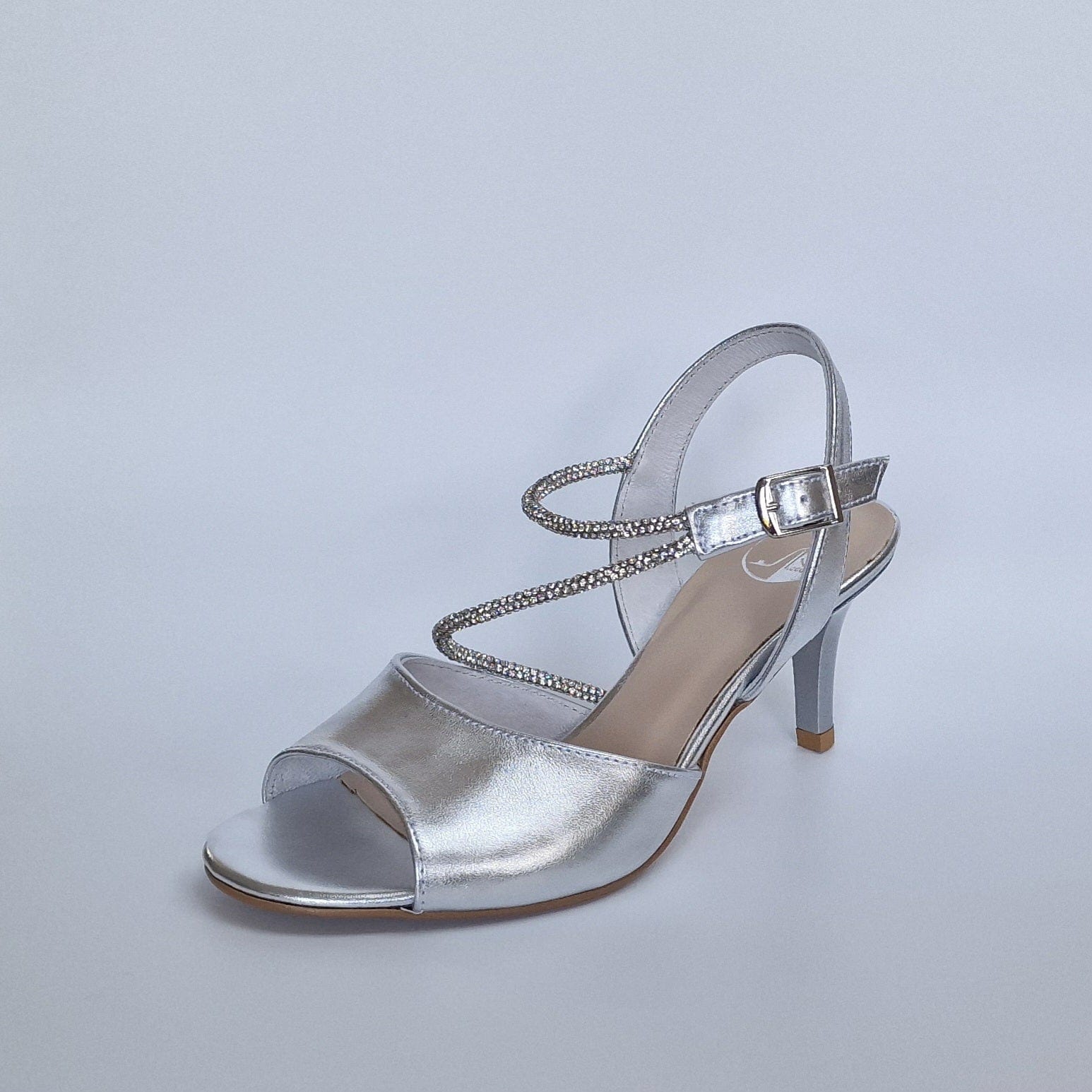 Silver high heel Worn once for event Small Knick on... - Depop