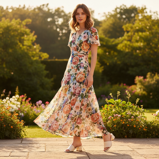 Pair of white sandals on a marble background