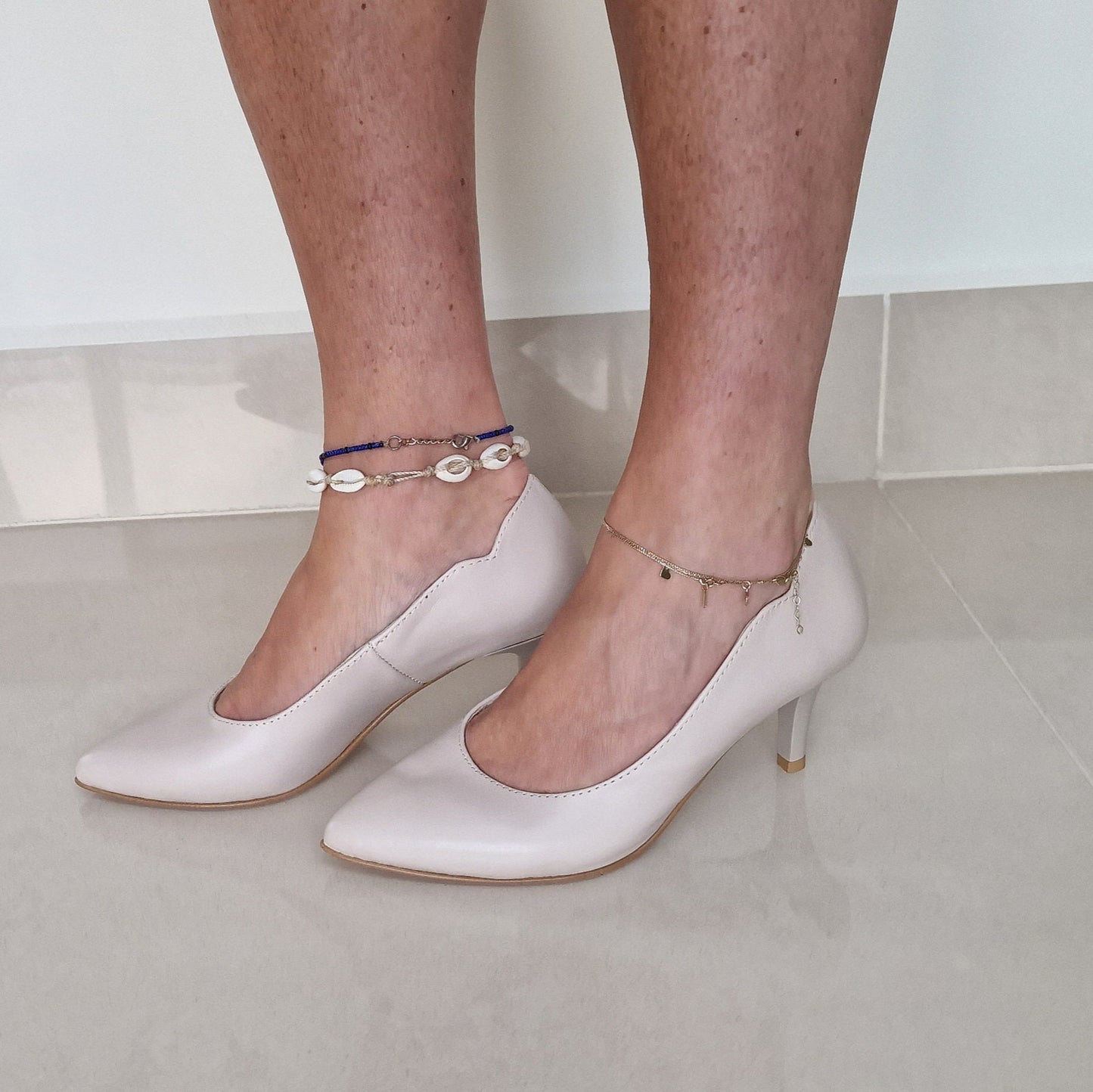 Petite nude leather court shoes set on a kitten heel