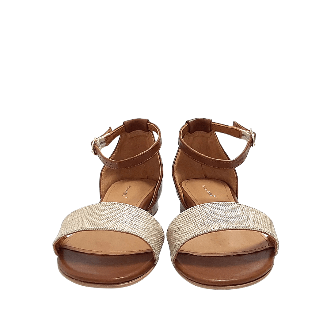 Tan leather petite size sandals