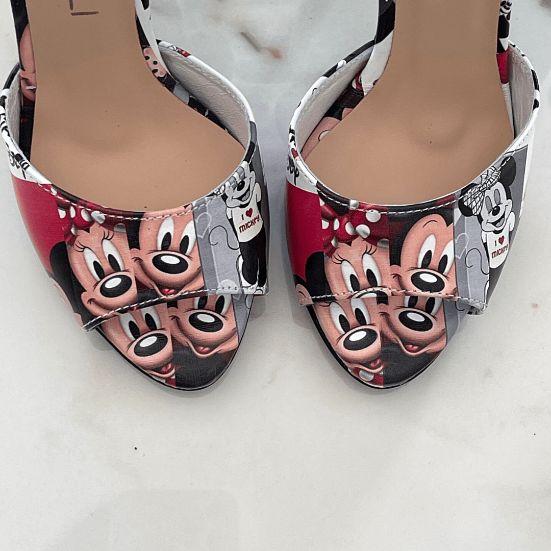 Open toe petite size mickey mouse inspired high heels