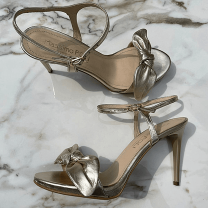 Barely there high heel sandals in gold
