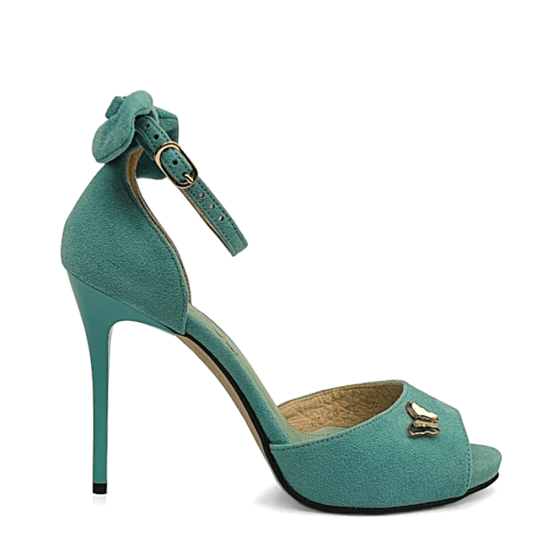 Petite platform sandals in turquoise
