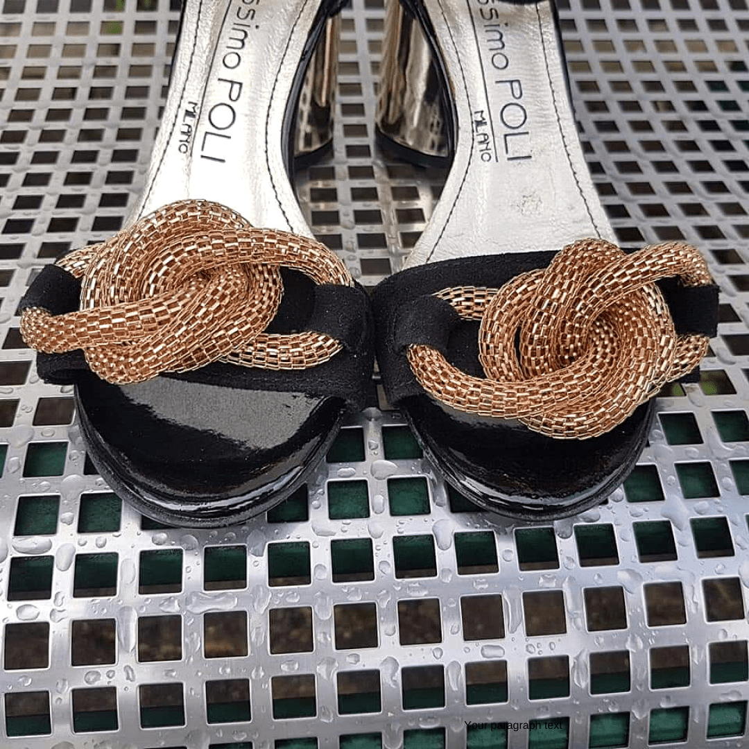 Gold bow sandals 