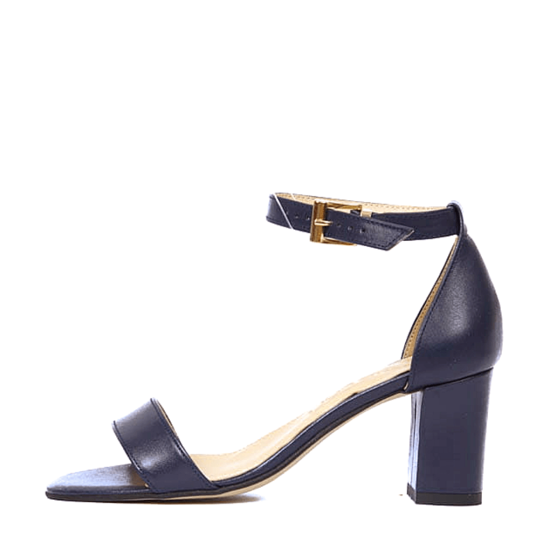 Petite size sandals in navy leather