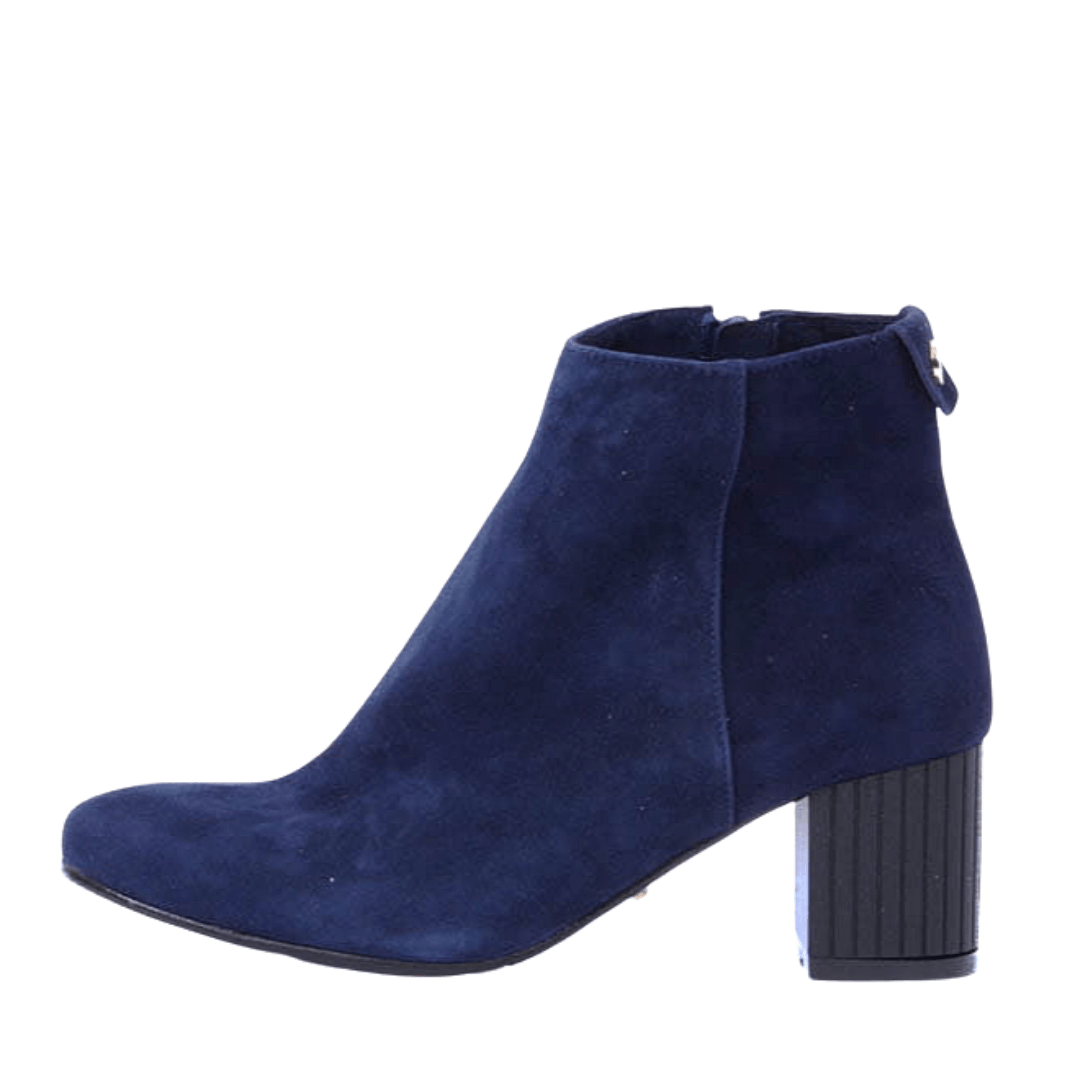 Petite ankle boots in navy leather