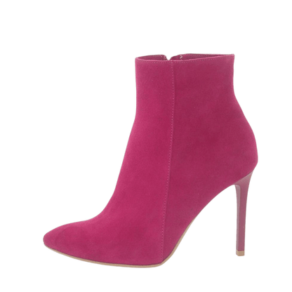 Pink high heel boots