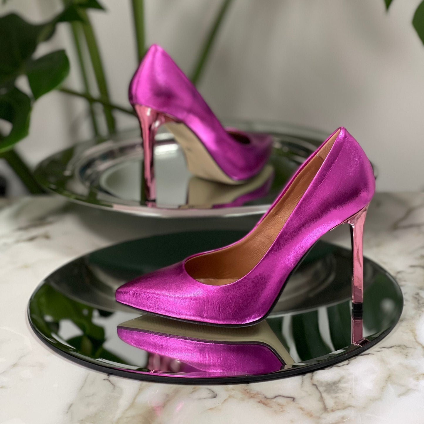 Hot pink petite court heels
