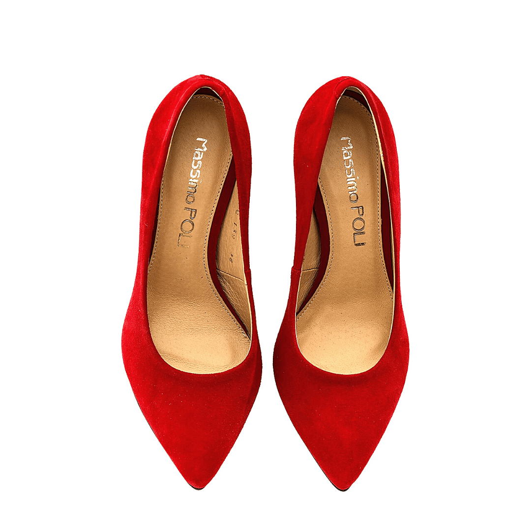 Pointed toe court shoes in red