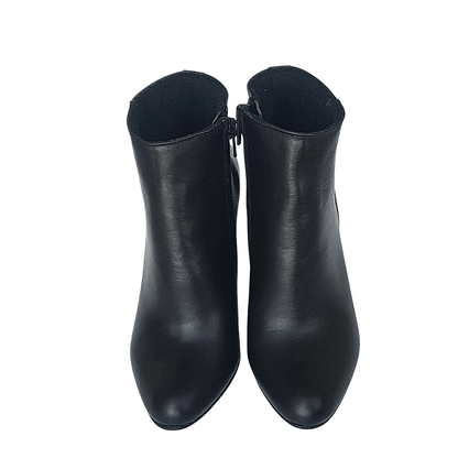 Almond toe ankle boots in black leather